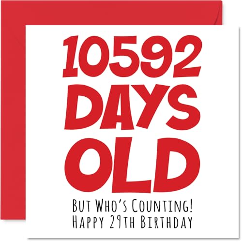 Regalos Cumpleaños Tarjeta Felicitación para Cumpleaños 2️⃣9️⃣ edad - 🙌🎉 Productos y Artículos divertidos para regalar para aquellos que cumplen 29 años y nacieron en [AnyoNacimiento]