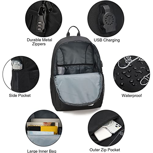 Image of Skateboard Anime Luminous Backpack School Backpack with USB Charging Port, Anti Theft Lock,lunch Bag & Pencil Case for Teen Boys and Girls, College School Bookbag Lightweight Laptop Bag, Skateboard-2, Large, Stylish