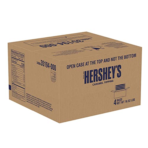 HERSHEY'S Caramel Topping, Baking, Bulk, 16.62 lbs Pouches (4 Count)