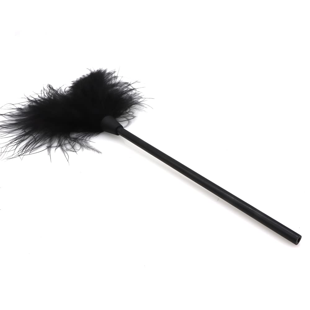 Horse Riding Whip Soft Feather Tickler Furry Feather Teaser Feather Cleaning Duster for Costumes, Cosplay, and Decoration