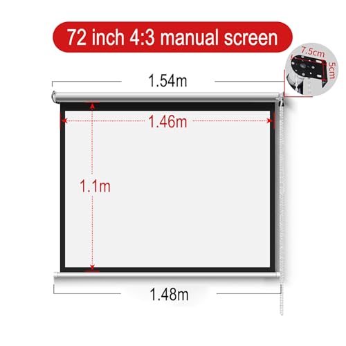 Pantalla manual de proyección 72in 16:9 para hogar miniatura 2