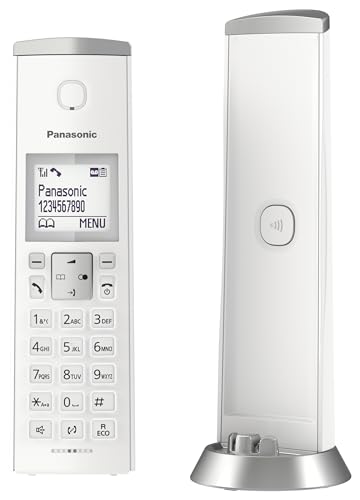 Panasonic KX-TGK222 Téléphone sans fil design avec répondeur, blocage des appels et mode anti-dérangement, blanc