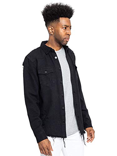 Image of VICTORIOUS Men's Distressed Denim Jacket