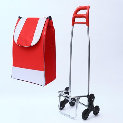 野菜を買う車家庭用携帯ショッピング階段を登る折りたたみ式軽量レバー (Cビッグレッド)