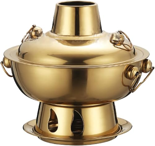 Olla Hot Pot China Tradicional Cobre Dorado 24cm