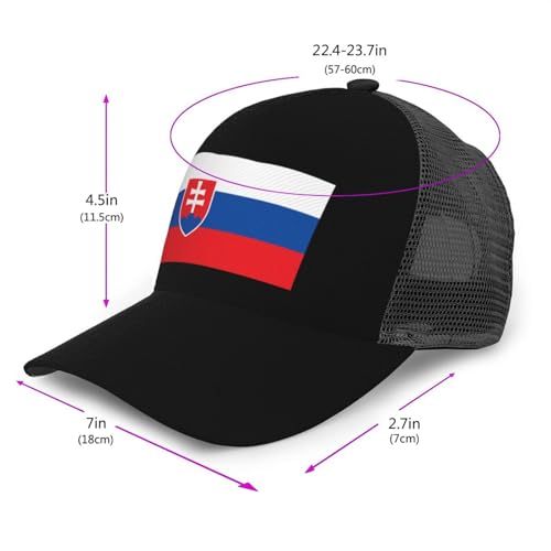Flag of Slovakia Mesh Baseball Cap - Classic Adjustable Peak Cap, Trucker Hat for Men & Women3