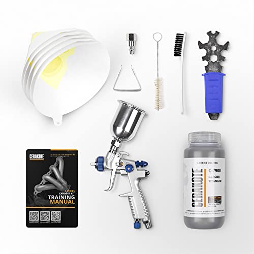 CERAKOTE® Glacier Titanium Coating Kit (C-7900 16 oz.) - Everything Needed to Spray Cerakote - Air Cure - Durable, High Temp Performance Ceramic Coating (1800°F Rating)