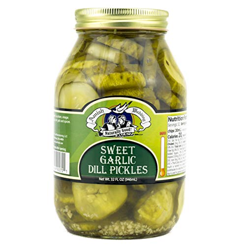 Amish Wedding Sweet Garlic Dill Pickles Ready to Eat...