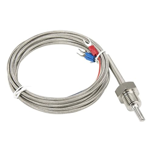 Sensor de temperatura RTD PT100 con cable trenzado de metal de 2 metros y rosca M14