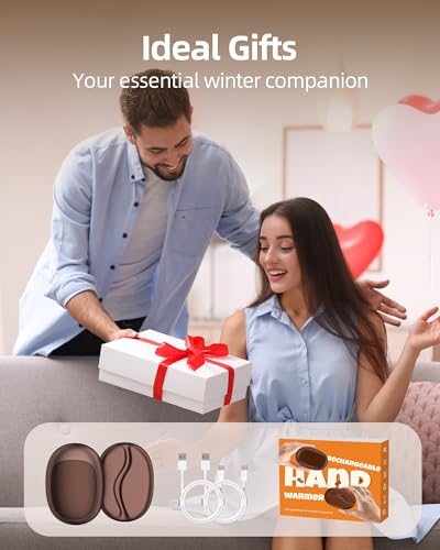 Rechargeable Hand Warmers, Electric Hand Warmers 5200mAh (2-Pack), 3 Heat Settings, Up to 18 Hours of Use, Ideal for Raynaud's Patients