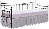 Daybed Skirt with Split Corners Twin Size Dust Ruffle Bedskirt-Bed Skirt for Day beds- Split Corners, Ruffle Gather- Genuine Poly Cotton/Microfiber-12 Inch bed skirt Twin Size Light Grey Bed Skirts