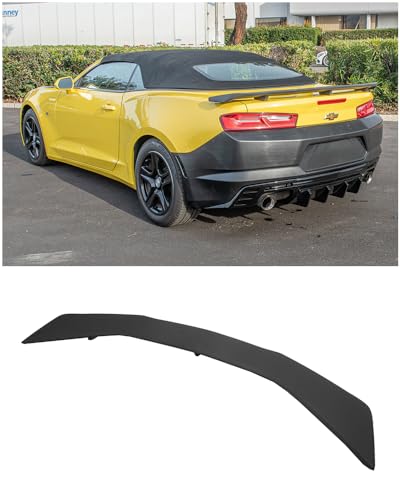 Replacement for 2016-Present Chevrolet Camaro All Models | ZL1 GM Factory Style Rear Trunk Lid Wing Spoiler (ABS Plastic - Matte Black)