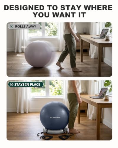 Image of Trideer Exercise Ball Chair - Yoga Ball Chair for Office, Pregnancy & Home