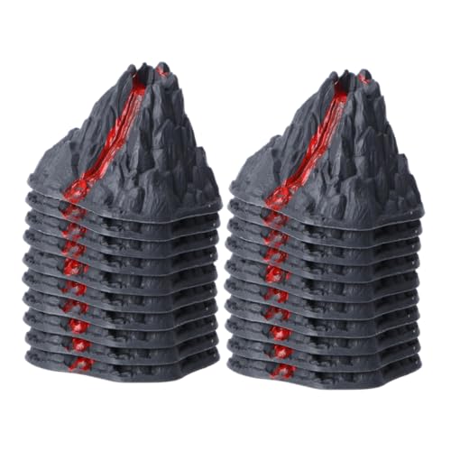 DECHOUS 20pcs Volcano Lava Volcano Model Simulation Volcano Figurine Volcano Kit for Small Mini Volcano Decor Volcano Fake Volcano Learning Landscaping Plastic