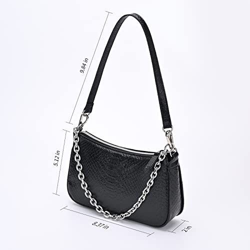 Snakeskin Shoulder Bag for Women, Small 90s Retro Clutch Purse, Mini Trendy Y2K Handbag3