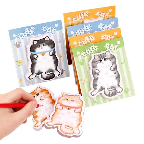 Kattformade klistermärken anteckningar, kattanteckningar, pappersvaror material - skrivklistermärken, för vuxna barn lärare studenter kontor företag universitet klassrum dagbok dagbok