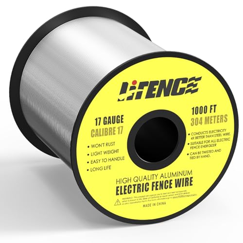 1000 ft 17 Gauge Aluminum Electric Fence Wire for Garden Fence Electric Fence Chicken Wire Fence High Conductivity and Durability