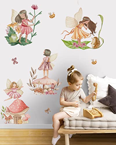Nursery Fairy Wall Stickers Fairy Girls Decals Mushroom Stickers Baby Girls Room Wall Art Decor Window Decor Bedroom Wall Sticker #TOP6