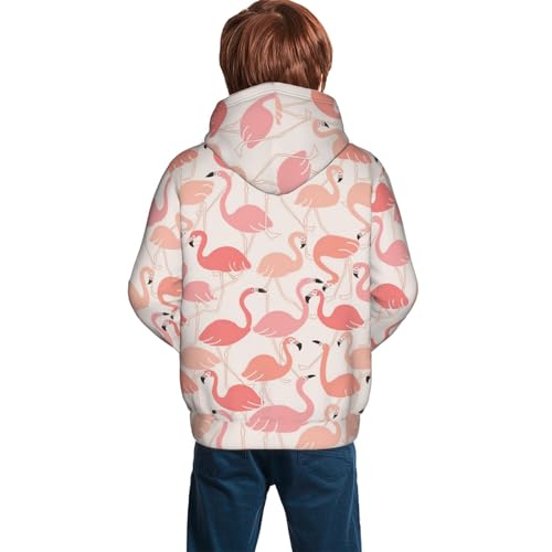 Pink Flamingo Boy, Girls Sports Shirt Youth Pullover Fashion Hooded Sweatshirt2