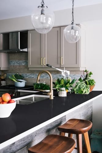 Image of WISDOM Self Adhesive Removable Peel and Stick Vinyl Wallpaper for Use Kitchen,Bathroom,Bedroom,Kids Room (18 x 600, Black Glossy Wallpaper)