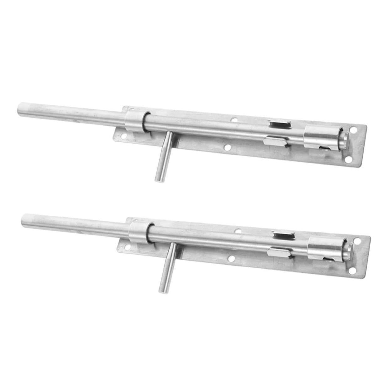 SHINEOFI 5 Set Serratura Scorrimento Acciaio Inossidabile Catenaccio Per Portoni E Cancelli Installazione E Resistente Sicurezza Per Porte Doppie E Singole 2 Pezzi*5