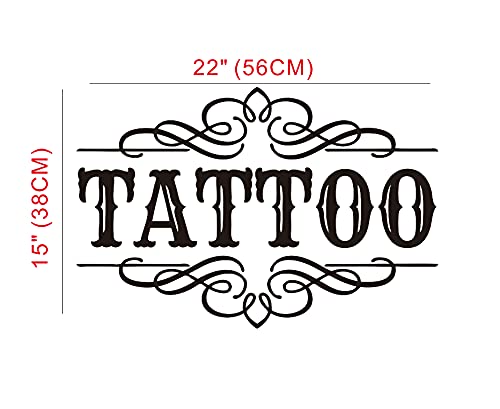 Vinyl Tattoo Wall Decal Studio Salon Decoration Logo Wall Sticker Tattoo Shop Wall Window Stickers Art Removable Wall Mural Poster Tm-35 (Black) #TOP7