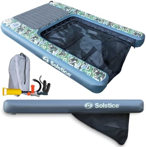 Solstice Inflatable Pup Plank XL Sport (Camo,110 Pound Capacity) Pet Ramp Series for Recreation and Sporting Tie-Downs for Non-Slip,Claw Friendly Military-Grade Materials,Green/Grey,33250