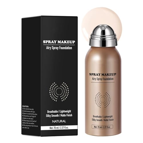 Aerógrafo de base en aerosol, 70 ml, corrector facial de cobertura completa, maquillaje en aerosol, para fiestas, viajes, bodas, eventos, mujeres