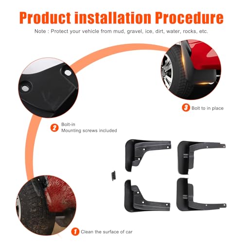Image of for Subaru Mud Splash Guards Front and Rear Fender Cover,Compatible with 2019-2024 Subaru Forester Splash Guard Mud Flap Set of 4 Matte Black Mud Flaps