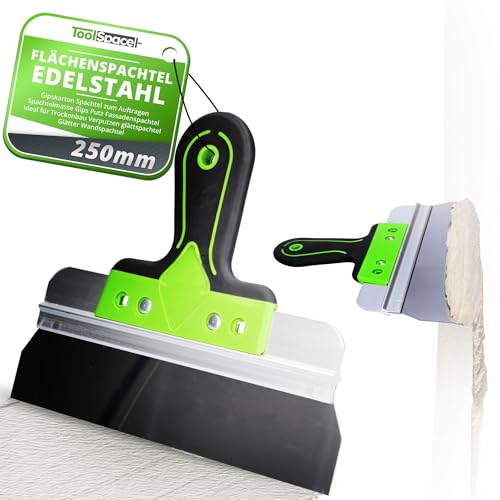 ToolSpace Flächenspachtel Edelstahl Breitspachtel 250 mm Trockenbau Spachtel Gipskarton zum Auftragen Spachtelmasse Gips Putz Fassadenspachtel ideal für Verputzen glättspachtel Glätter Wandspachtel ToolSpace Flächenspachtel Edelstahl Breitspachtel 250 mm Trockenbau Spachtel Gipskarton zum Auftragen Spachtelmasse Gips Putz Fassadenspachtel ideal für Verputzen glättspachtel Glätter Wandspachtel