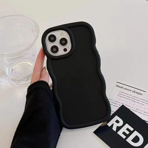 Image of KC Back Cover for OnePlus Nord CE 4 5G - Big Wave Shape Shockproof Bumper Soft Silicone Case with Camera Protection (Black)