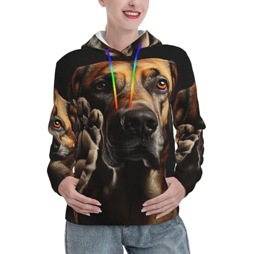 Sweat à capuche tendance femme motif pattes d'animaux pour exprimer votre passion