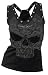 OULIU-Women Plus Size Skull Print Tank Top Sleeveless Rivet Shirt 1 M