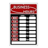 Open Signs, Business Hours Sign Kit - Bright Red and Black Colors， Business Hours Sign,Hours of Ope
