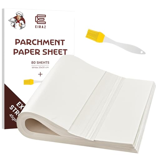 EIRAZ® Paquete de 35 hojas de papel de horno – Papel pergamino antiadherente para hornear, cocinar y asar – 20 x 30 cm – Ideal para hornear sartenes y bandejas de galletas