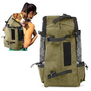 PETCUTE Mochila para Perros Bolsa Transportin Gato Perro Pequeños Transpirable Bolsa Portaperro para Caminatas Portátil Viaje hasta 3kg Marrón Claro