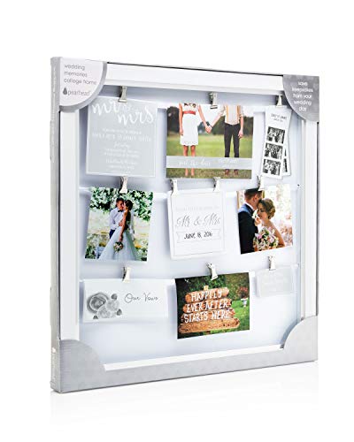 Pearhead Mr & Mrs Clip Collage Wedding Frame, Wedding Gift, Engagement Gift, Bridal Shower Decoration, White – Ansicht 5