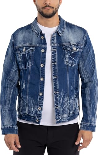 ロンハーマン DENIM Washed Denim Jacket 　M RAW X Men's Denim Jacket, Washed Ripped Distressed Flex Stretch