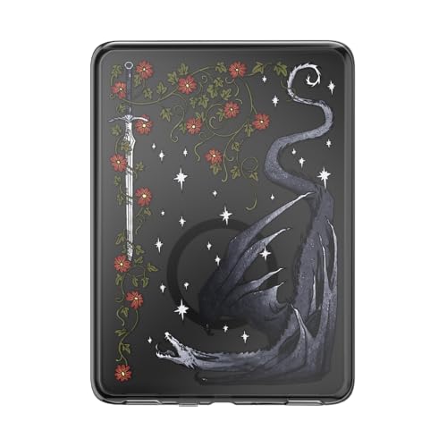 Image of PopSockets Kindle Paperwhite 12th Gen MagSafe Case- Dragon Sterling | Pair with PopGrip for MagSafe, 2024 /25, 7 inchin, E-Reader, Bookish, Silver