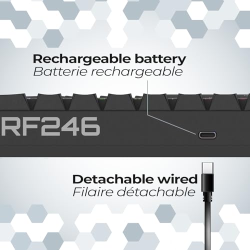 Nuovo 2025 - K246 Tastiera Gaming Wireless Compact TKL 65% WiFi Type-C - Switches Meccanici MX Red (FR-AZERTY) - per PC/PS4/PS5/Xbox - Retroilluminazione RGB - 62 Tasti - Tastiera gaming - Immagine 3