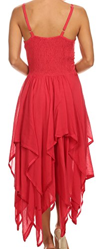 Image of Sakkas Lady Mary Jacquard Corset Style Bodice Lightweight Handkerchief Hem Dress