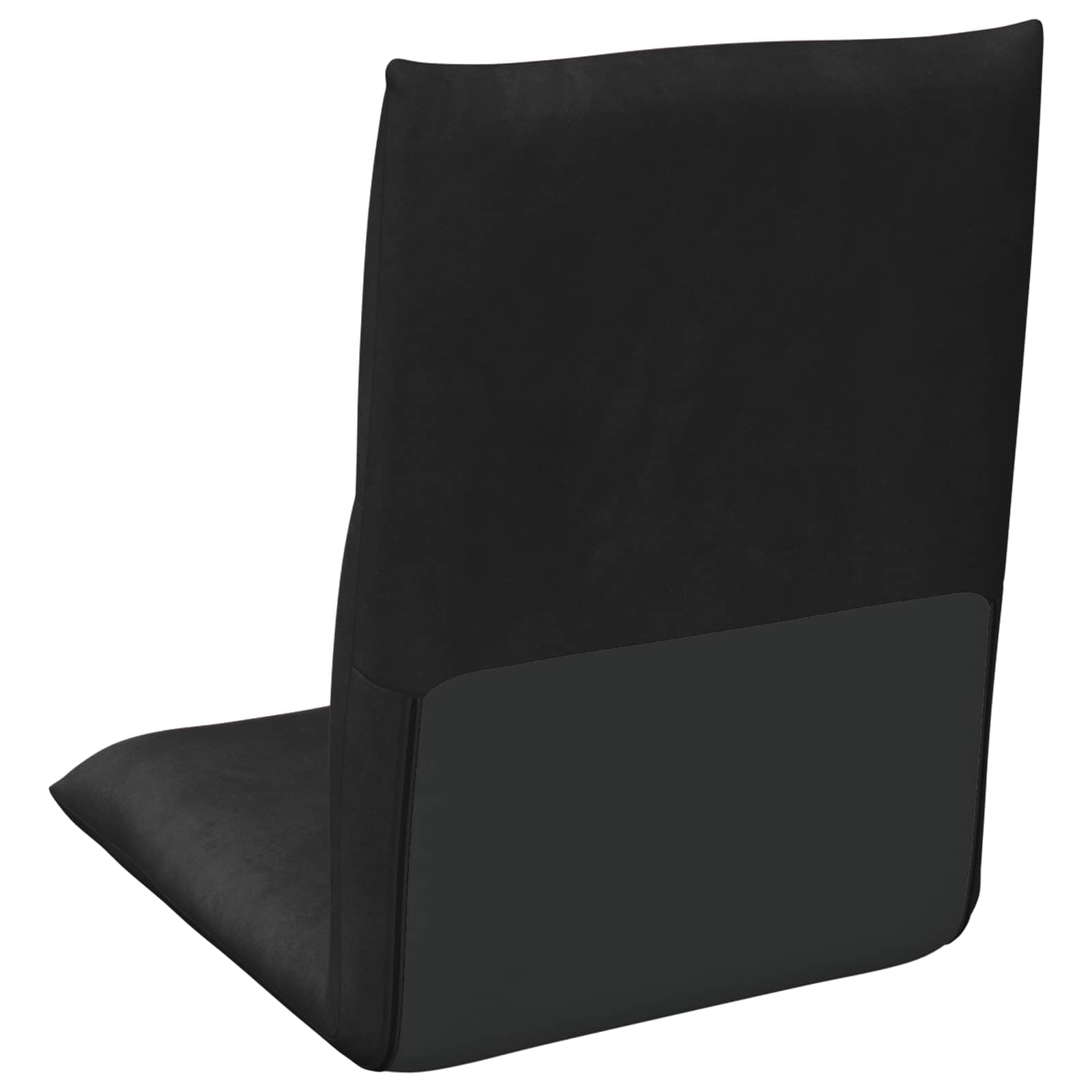 Regulowane czarne aksamitne krzesło podłogowe z ergonomicznym oparciem, wyściełane, składane, do salonu, gier, czytania, jogi, z trwałą metalową ramą, uniwersalne, wygodne