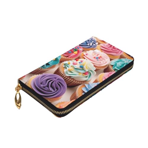 Birthday Cupcakes Wallet For Women Men Clutch Rfid Blocking Leather Wallets Large Capacity Purse Credit Card Holder Money Case With Zipper Phone Holder Long Travel Purse3