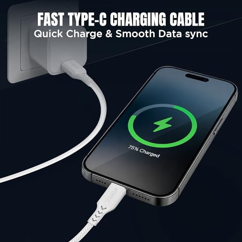 Image of Intex Speed Pro 3A Type USB to C Fast Charging Cable with 480 Mbps, Data Transfer and Tangle-Free Cable For Laptop, BT Speaker, Mobile, Tablet, TWS & Other Type C Devices, Strong TPE Cable - White