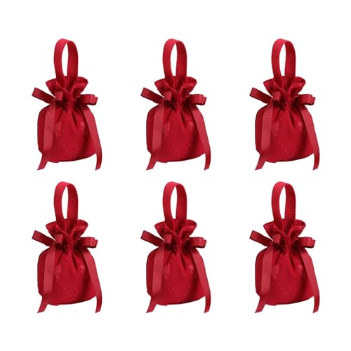 Tsophreniq 6 uds Bolsa con cordón Bolsas de Dulces Bolsas de joyería Regalo de Fiesta de Boda Bolsa de Embalaje de Dulces de Boda pequeña Bolsa con cordón
