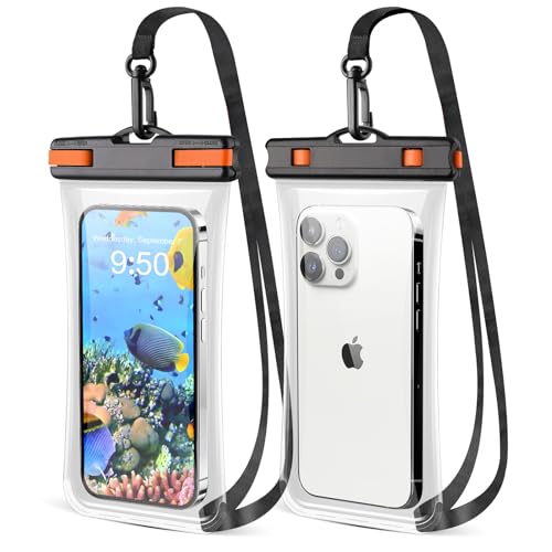 CITAMAMA Funda Impermeable Móvil, [2 Piezas] Universal Bolsa Estanca Móvil [Frontera sin Costuras 3D] Funda Agua Movil Waterproof Phone Case para iPhone 15 Pro MAX 14 Pro 13 Ultra, hasta 6,9''