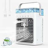Aire Acondicionado Portátil, Mini Enfriador de Aire, Enfriador de Aire Evaporativo Personal, Mini Aire Acondicionado, Climatizador Móvil para Coche, Escritorio, Camping, Dormitorio y Oficina