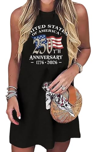 Image of Sun Salt Sand Coconut Tree Tank Mini Dress for Women Sleeveless Beach Praty Shirts Summer Vacation Short Mini Dresses