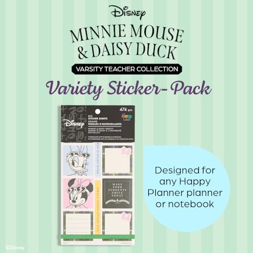 Happy Planner Disney Disc-Bound 12-Month July 2026-June 2027 Planner Bundle with 30-Sheet Sticker Pack, Big Sized, Teacher Layout, Minnie & Daisy Varsity, 2 Items - Image 6