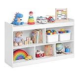 SONGMICS Kids' Toy Storage Shelf, Montessori Shelf for Toys with 5 Open Compartments, Storage Unit for Children's Room Playroom Living Room, 11.8 x 44.2 x 25.6 Inches, Cloud White UGKR052WZ01